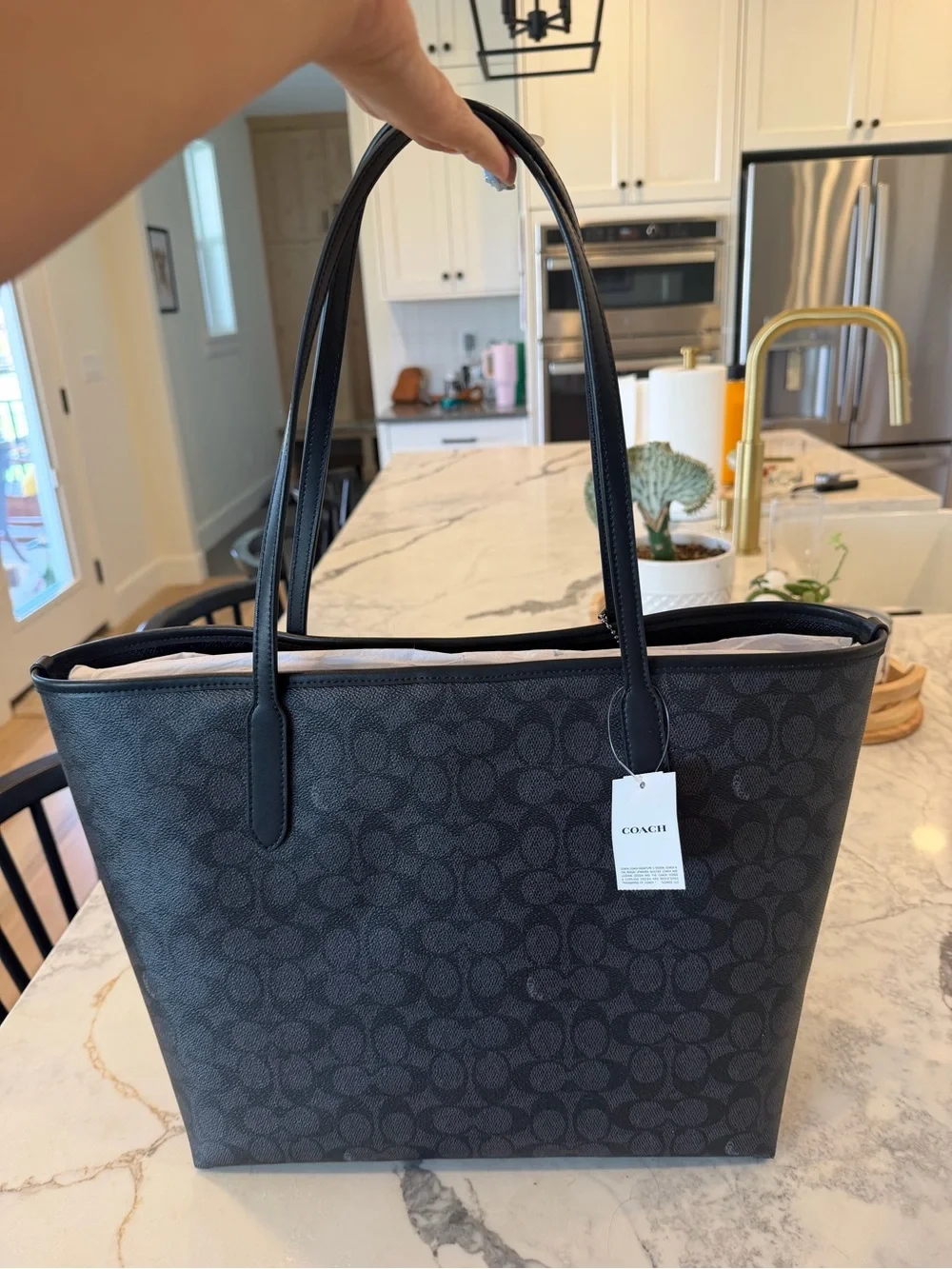 Coach Black Signature City Tote